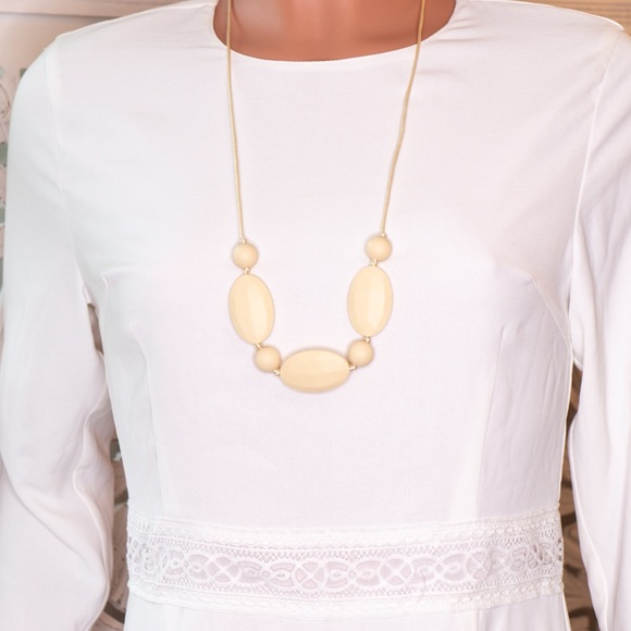 Oli & Tea Jewelry - Teething Necklace Ivory Cream / White
